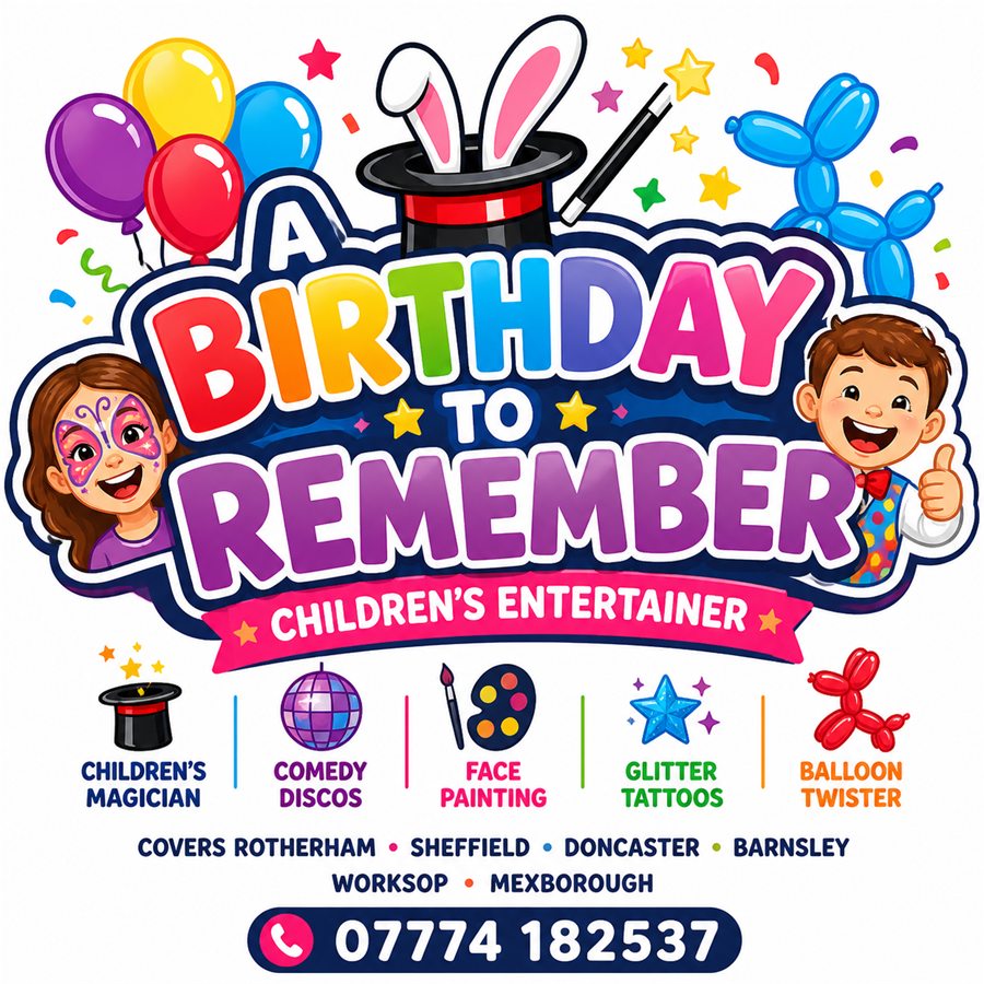 A Birthday To Remember children's entertainer covering South Yorkshire